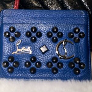 Christian Louboutin card holder, Royalton Navy blue very good condition